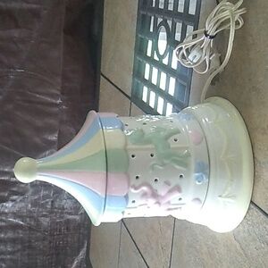 Vintage Carousel Night Light Lamp Ceramic Handmade 80's
